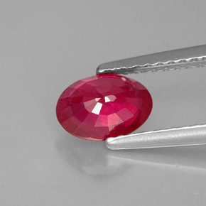 Ruby Gemstone in 7 x 5 mm (calibrated) Size for Sale, Ruby Stone in Pink Red Color