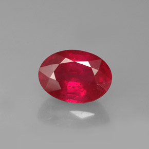 1.17 ct Red Ruby Gemstone, Ruby Gem in Oval Facet Shape for Sale.