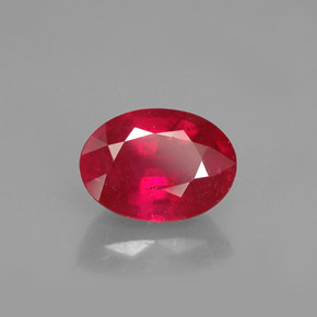 1.17 ct Red Ruby Stone, Natural Ruby in Oval Facet Shape for Sale