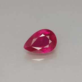 1.00 ct Red Ruby Gemstone, Ruby Gem in Pear Facet Shape for Sale.