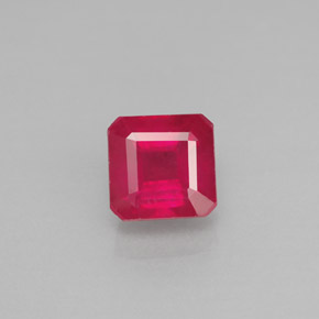 1.72 ct Red Ruby Gemstone, Ruby Gem in Octagon Facet Shape for Sale.