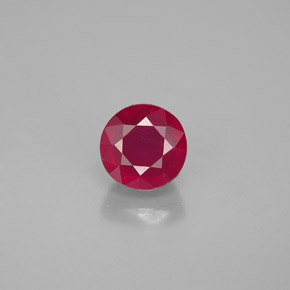 0.89 ct Red Ruby Gemstone, Ruby Gem in Round Facet Shape for Sale.