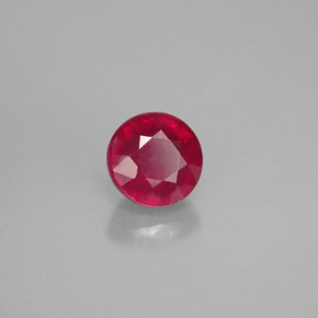 0.82 ct Red Ruby Stone, Natural Ruby in Round Facet Shape for Sale