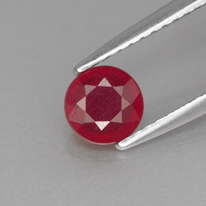 0.81 ct Red Ruby Gemstone, Ruby Gem in Round Facet Shape for Sale.