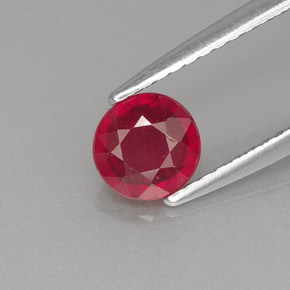 0.89 ct Red Ruby Gemstone, Ruby Gem in Round Facet Shape for Sale.