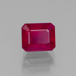 1.54 ct Red Ruby Stone, Natural Ruby in Octagon Facet Shape for Sale