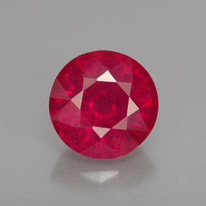 1.71 ct Red Ruby Gemstone, Ruby Gem in Round Facet Shape for Sale.