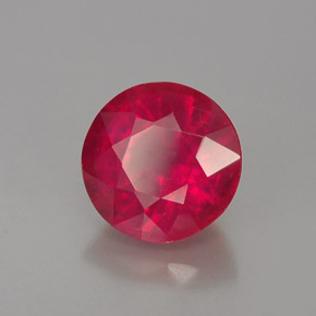 1.71 ct Red Ruby Stone, Natural Ruby in Round Facet Shape for Sale
