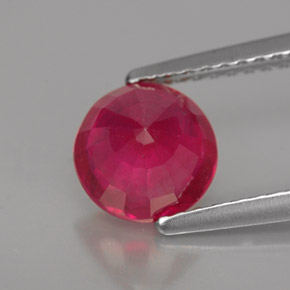 Ruby Gemstone in 7 mm (calibrated) Size for Sale, Ruby Stone in Pink Red Color