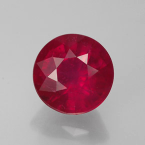 1.82 ct Red Ruby Gemstone, Ruby Gem in Round Facet Shape for Sale.