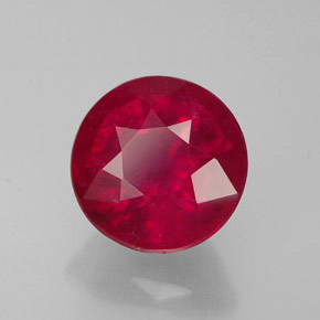 1.82 ct Red Ruby Stone, Natural Ruby in Round Facet Shape for Sale