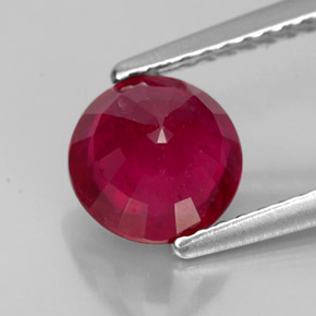Ruby Gemstone in 7 mm (calibrated) Size for Sale, Ruby Stone in Pink Red Color