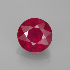 1.56 ct Red Ruby Gemstone, Ruby Gem in Round Facet Shape for Sale.