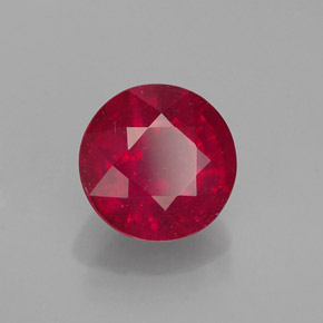 1.56 ct Red Ruby Stone, Natural Ruby in Round Facet Shape for Sale