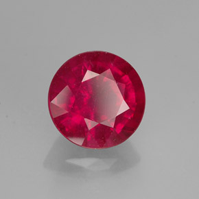 1.39 ct Red Ruby Stone, Natural Ruby in Round Facet Shape for Sale