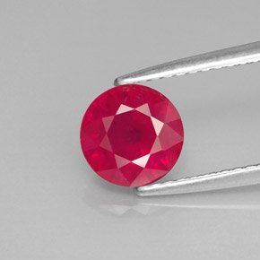 1.84 ct Red Ruby Gemstone, Ruby Gem in Round Facet Shape for Sale.