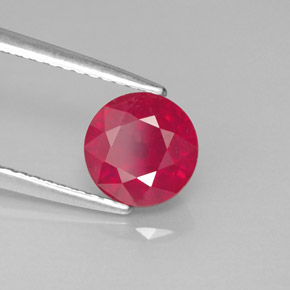 1.84 ct Red Ruby Stone, Natural Ruby in Round Facet Shape for Sale