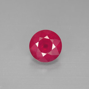 1.40 ct Red Ruby Gemstone, Ruby Gem in Round Facet Shape for Sale.
