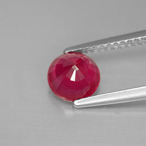Ruby Gemstone in 6.5 mm (calibrated) Size for Sale, Ruby Stone in Pink Red Color