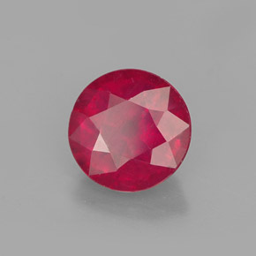 1.63 ct Red Ruby Stone, Natural Ruby in Round Facet Shape for Sale