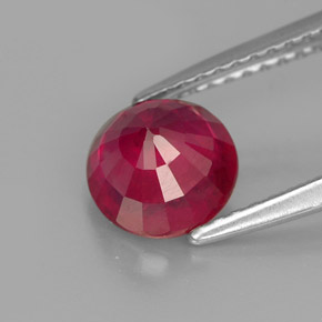Ruby Gemstone in 7 mm (calibrated) Size for Sale, Ruby Stone in Pink Red Color