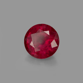 1.72 ct Red Ruby Stone, Natural Ruby in Round Facet Shape for Sale
