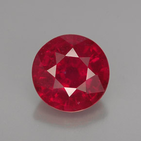 1.39 ct Red Ruby Gemstone, Ruby Gem in Round Facet Shape for Sale.