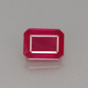 1.65 ct Red Ruby Gemstone, Ruby Gem in Octagon Facet Shape for Sale.
