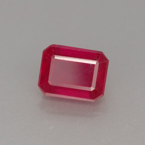1.65 ct Red Ruby Stone, Natural Ruby in Octagon Facet Shape for Sale