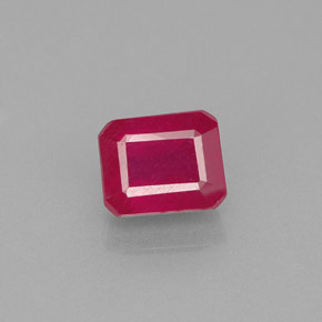 1.77 ct Red Ruby Gemstone, Ruby Gem in Octagon Facet Shape for Sale.