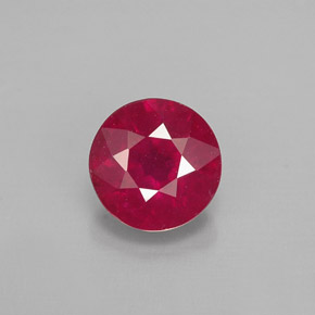1.06 ct Red Ruby Gemstone, Ruby Gem in Round Facet Shape for Sale.