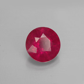 1.06 ct Red Ruby Stone, Natural Ruby in Round Facet Shape for Sale
