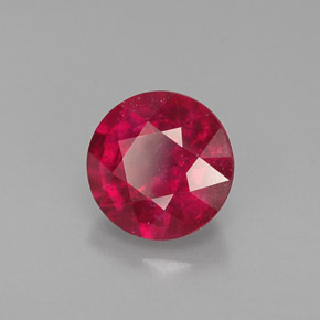 1.09 ct Red Ruby Stone, Natural Ruby in Round Facet Shape for Sale