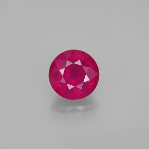 1.35 ct Red Ruby Gemstone, Ruby Gem in Round Facet Shape for Sale.