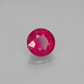 1.35 ct Red Ruby Stone, Natural Ruby in Round Facet Shape for Sale