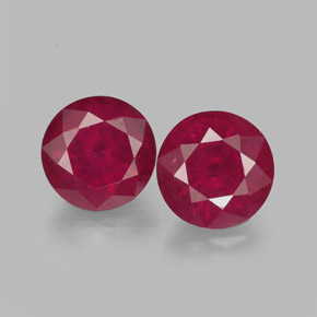 3.29 ct Red Ruby Gemstone, Ruby Gem in Round Facet Shape for Sale.