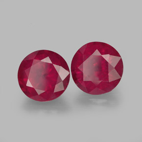 3.29 ct Red Ruby Stone, Natural Ruby in Round Facet Shape for Sale