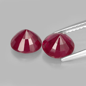 Ruby Gemstone in 7 mm (calibrated) Size for Sale, Ruby Stone in Pink Red Color