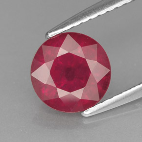 1.75 ct Red Ruby Gemstone, Ruby Gem in Round Facet Shape for Sale.