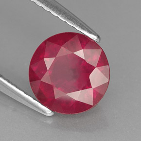 1.75 ct Red Ruby Stone, Natural Ruby in Round Facet Shape for Sale