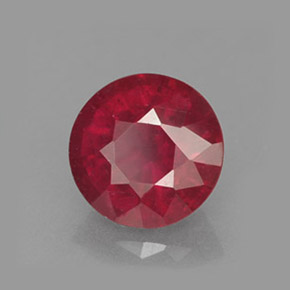 1.55 ct Red Ruby Stone, Natural Ruby in Round Facet Shape for Sale