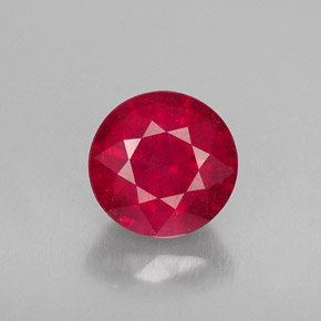 1.25 ct Red Ruby Gemstone, Ruby Gem in Round Facet Shape for Sale.
