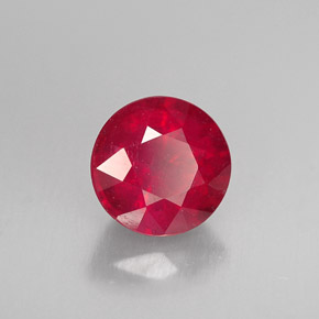 1.25 ct Red Ruby Stone, Natural Ruby in Round Facet Shape for Sale