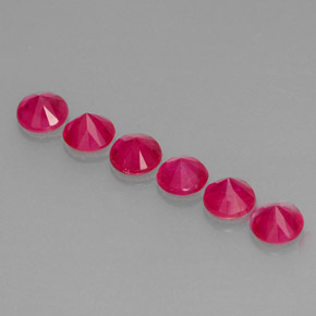 Ruby Gemstone in 3 mm (calibrated) Size for Sale, Ruby Stone in Red Pink Color