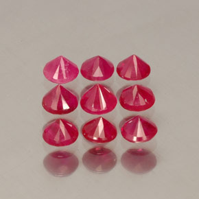 Ruby Gemstone in 3 mm (calibrated) Size for Sale, Ruby Stone in Pink Red Color