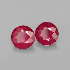 4.48 ct Red Ruby Stone, Natural Ruby in Round Facet Shape for Sale