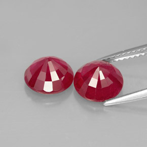 Ruby Gemstone in 8 mm (calibrated) Size for Sale, Ruby Stone in Pink Red Color