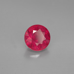 2.07 ct Red Ruby Stone, Natural Ruby in Round Facet Shape for Sale