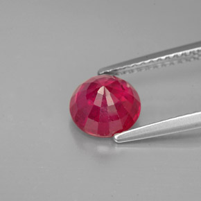 Ruby Gemstone in 7 mm (calibrated) Size for Sale, Ruby Stone in Pink Red Color