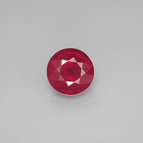 1.74 ct Red Ruby Gemstone, Ruby Gem in Round Facet Shape for Sale.